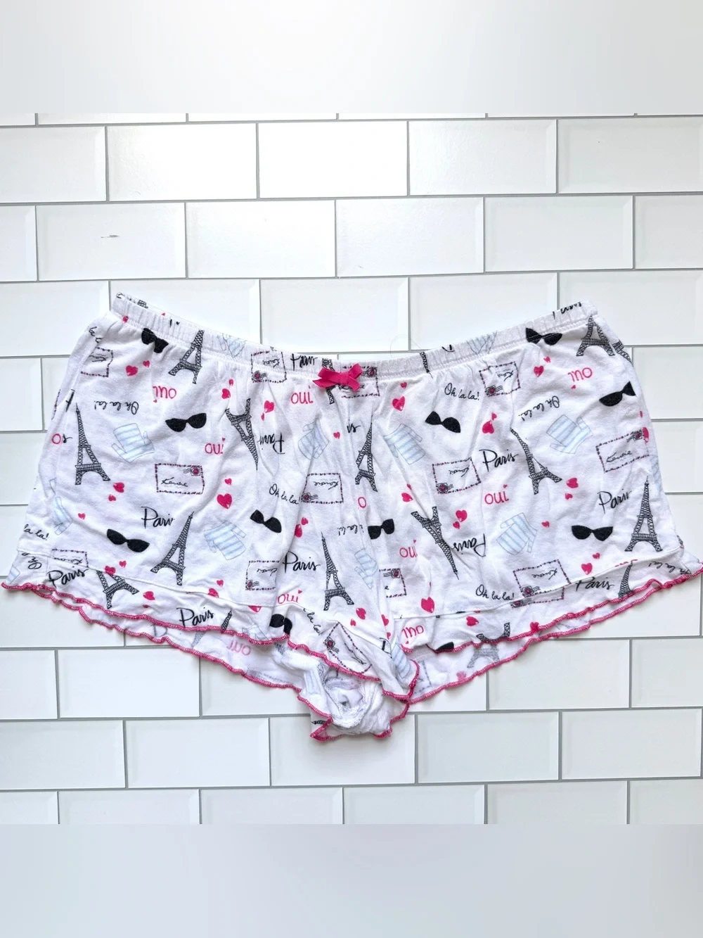 S💕 Kensie Paris Sleep Shorts French Theme 💯 Cotton